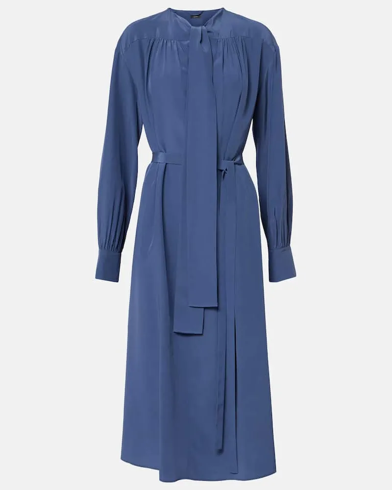 Joseph Midikleid Bolero aus Crêpe de Chine aus Seide Blau