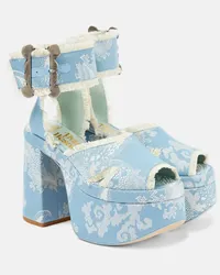 Vivienne Westwood Plateausandalen Olde London aus Jacquard Blau