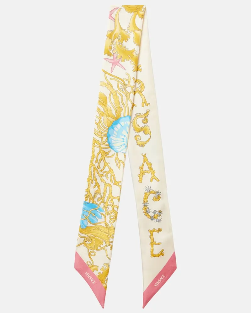Versace Tuch Underwater Barocco aus Seide Gelb