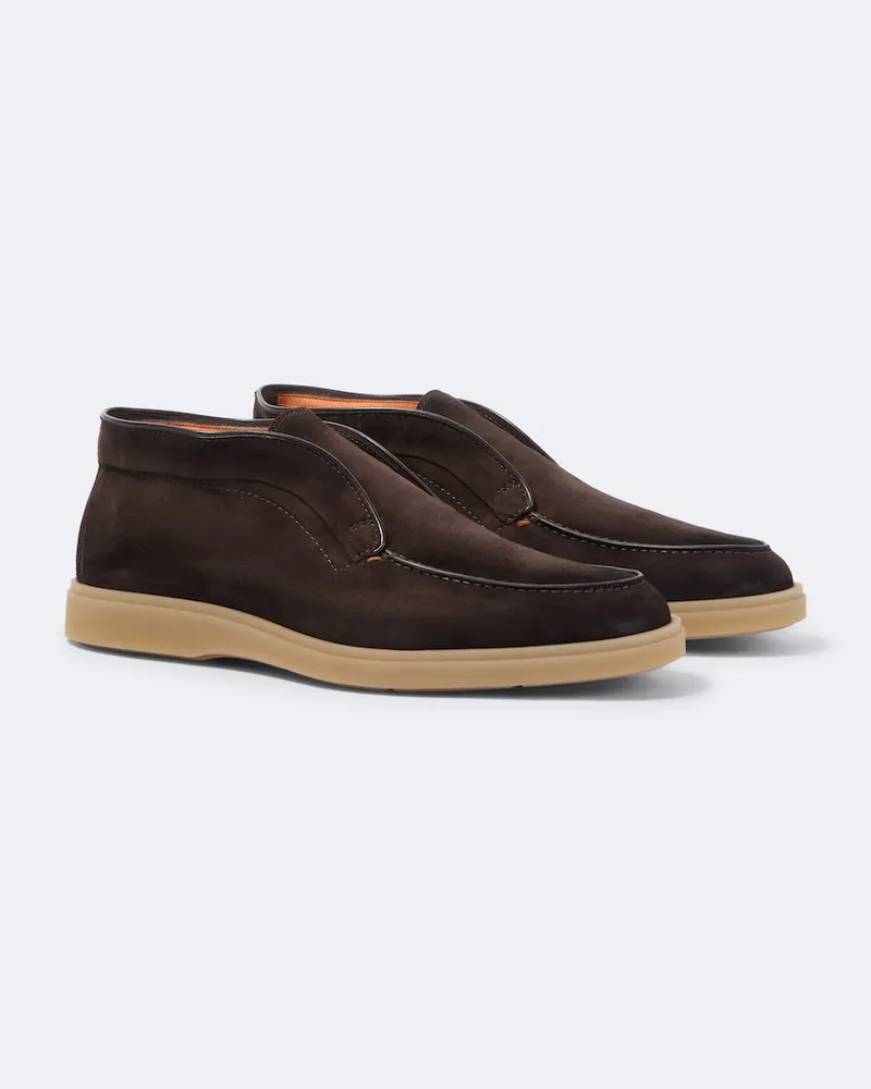 Santoni Desert Boots aus Veloursleder Braun