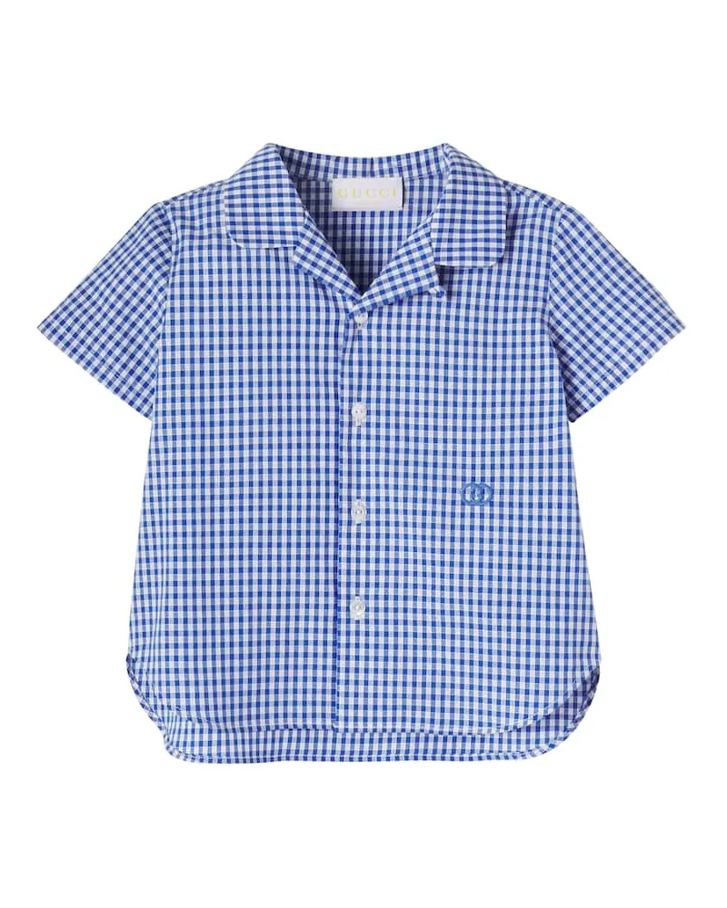 Gucci Baby Hemd aus Baumwolle Blau