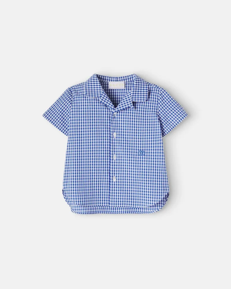 Gucci Baby Hemd aus Baumwolle Blau