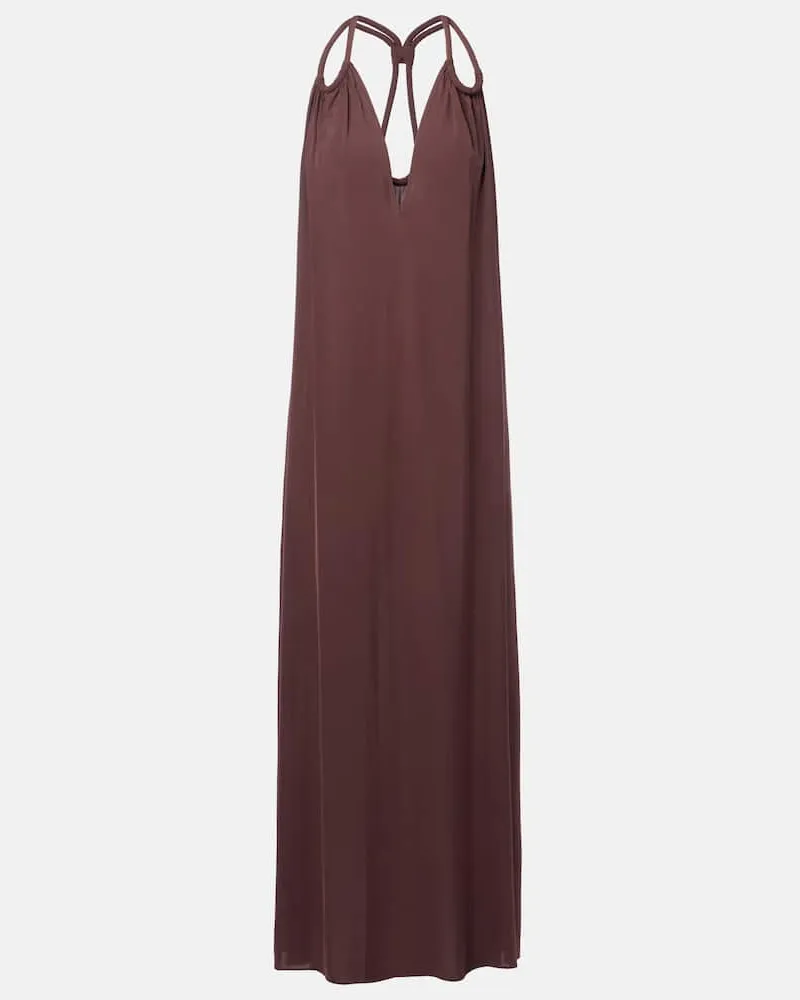 Adriana Degreas Maxikleid aus Satin Braun