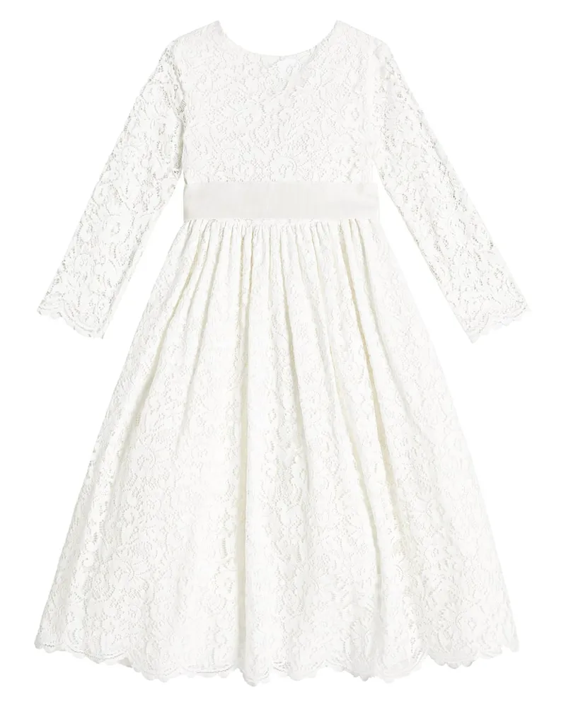 Il Gufo Kleid aus Spitze Weiß