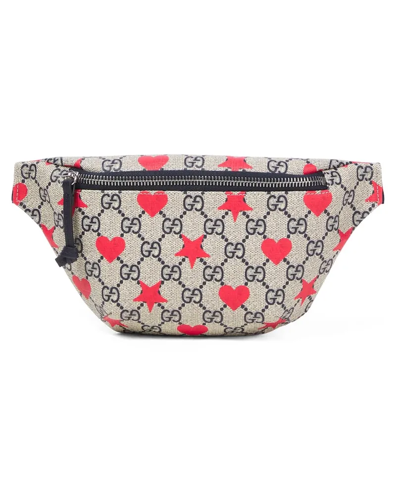 Gucci Bedruckte Gürteltasche GG aus Canvas Beige