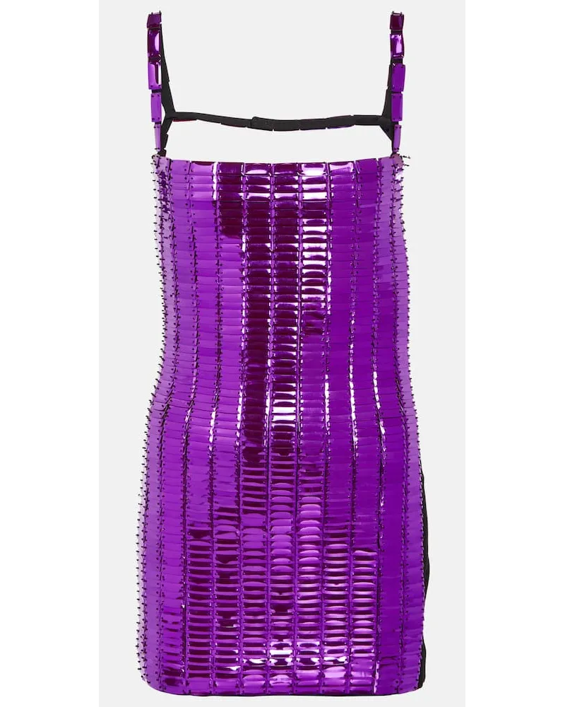 ATTICO Minikleid Rue mit Pailletten Lila