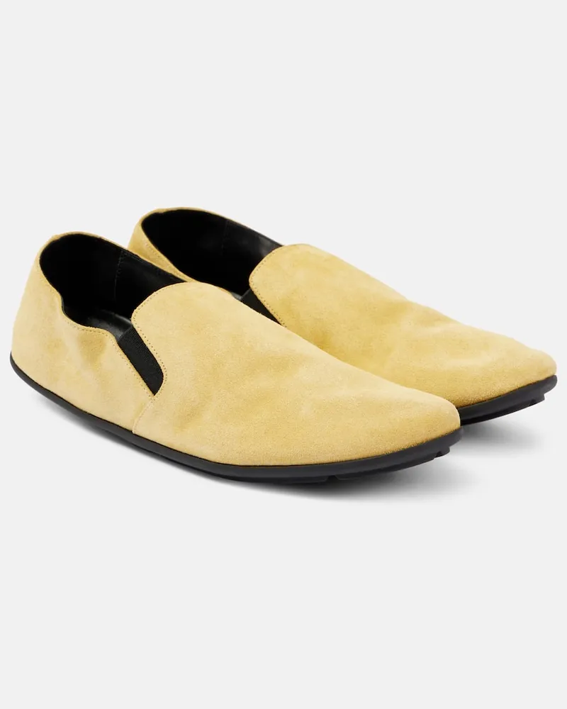 The Row Slip-Ons Vincit aus Veloursleder Beige