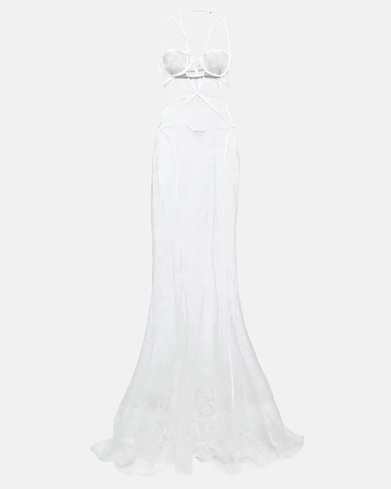 Nensi Dojaka Bridal Robe aus Spitze Weiã