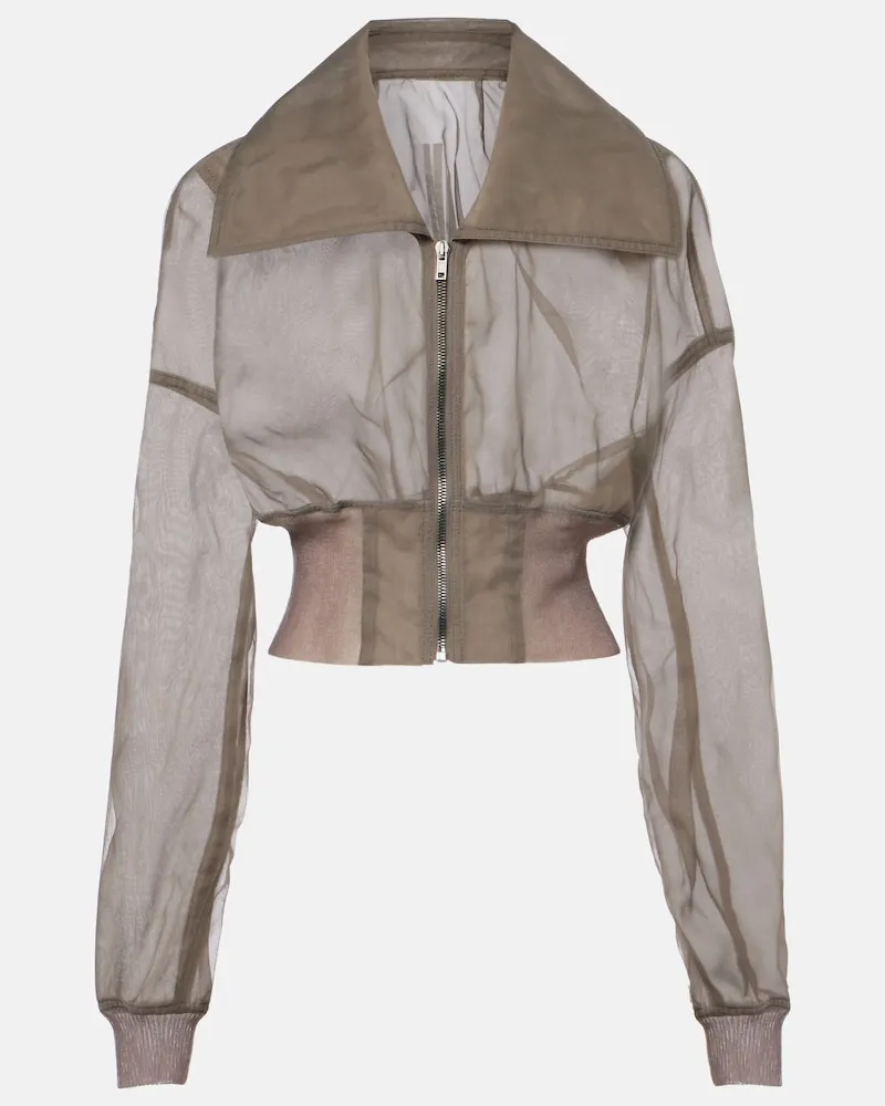 Rick Owens Bomberjacke aus Tüll und Organza Grau