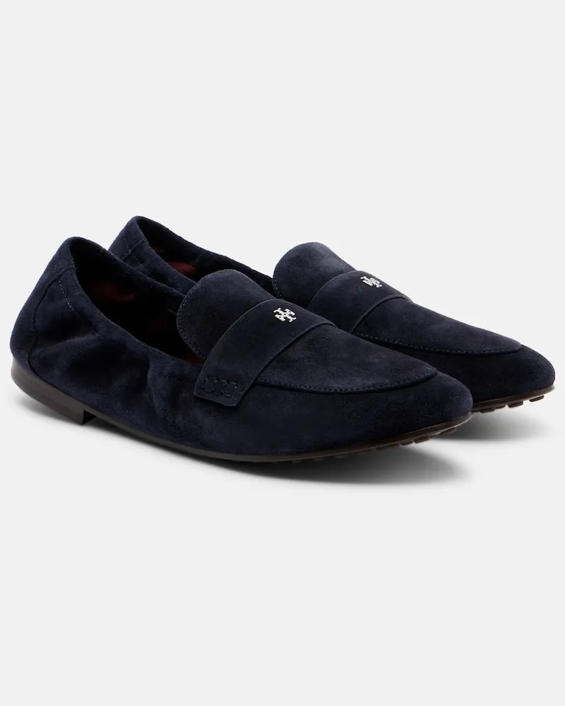 Tory Burch Loafers aus Veloursleder Blau