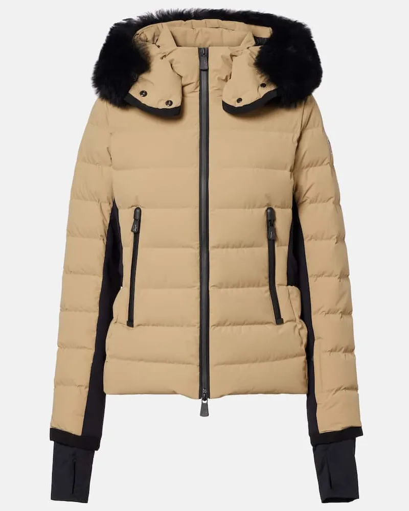 Moncler Skijacke mit Shearling Beige