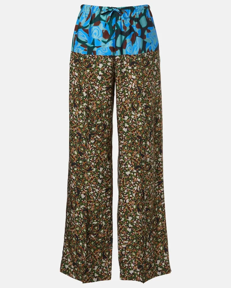 Dries van Noten Bedruckte Hose mit weitem Bein Multicolor