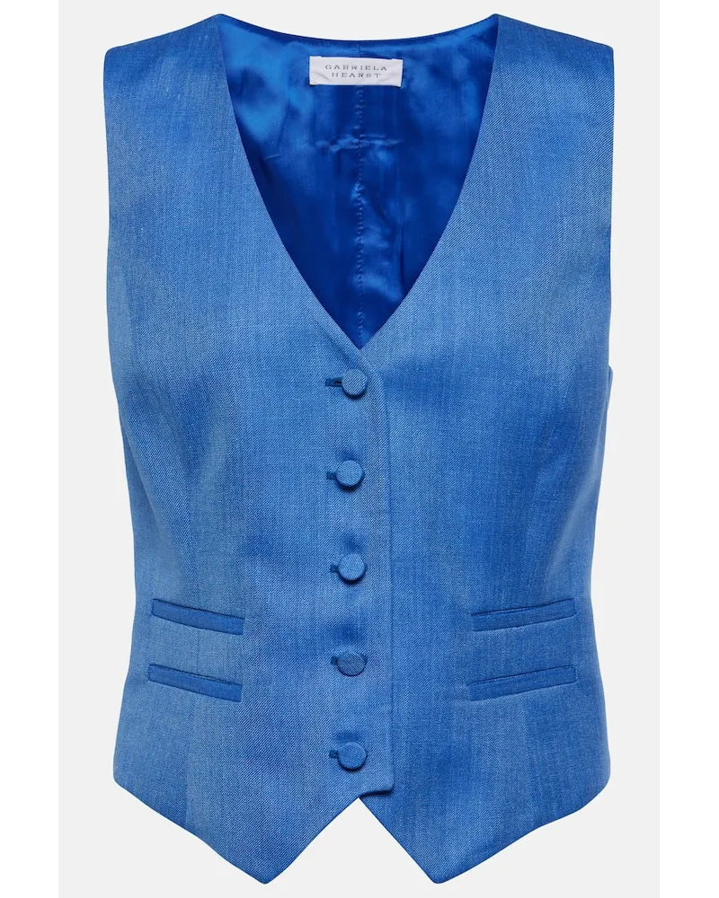 Gabriela Hearst Weste Coleridge aus Wolle, Seide und Leinen Blau