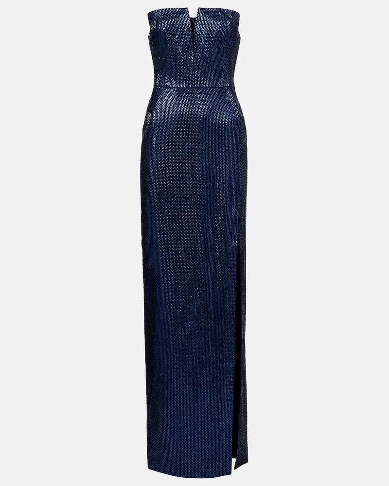 Roland Mouret Verzierte Robe aus Crêpe Blau