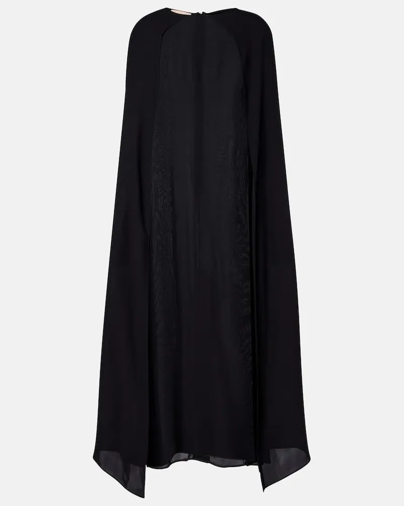 PLAN C Midikleid aus Georgette Schwarz