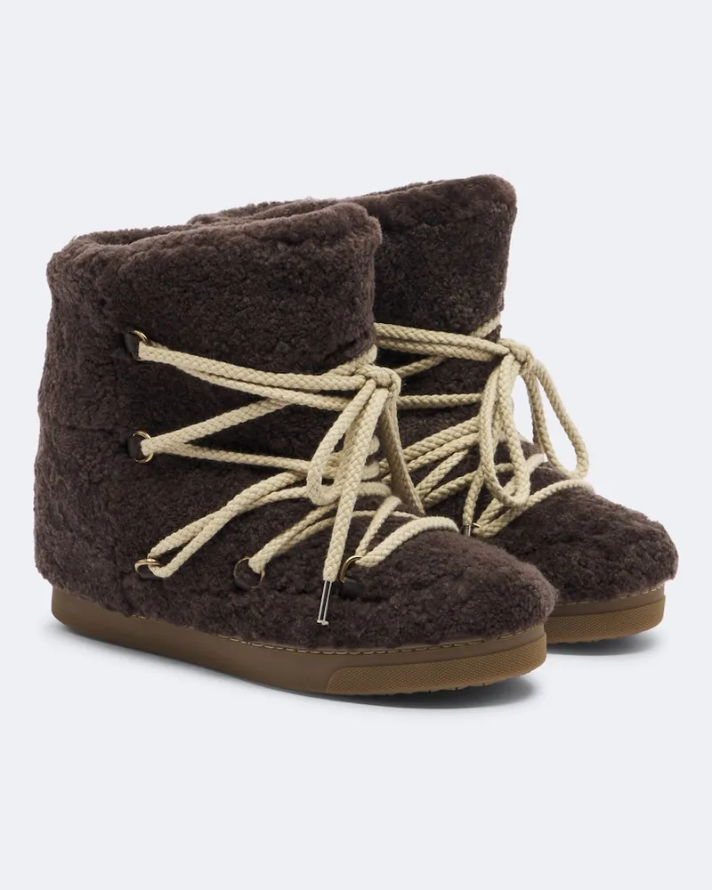 Isabel Marant Snow Boots Nowles aus Lammfell Braun
