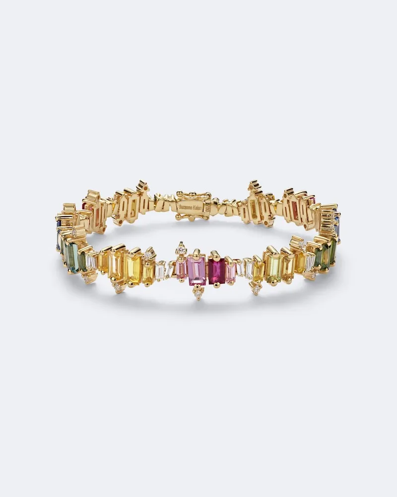 Suzanne Kalan Armband aus 18kt Gelbgold mit Diamanten und Saphiren Gold