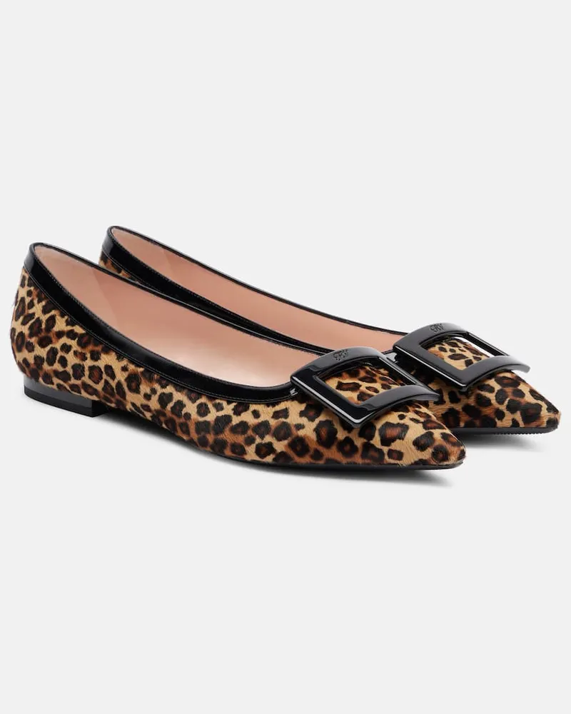 Roger Vivier Ballerinas Gommette Ball aus Kalbshaar Schwarz