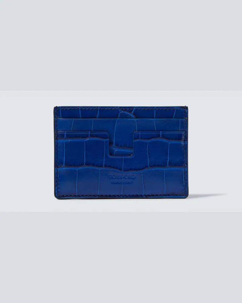 Tom Ford Kartenetui aus Leder Blau
