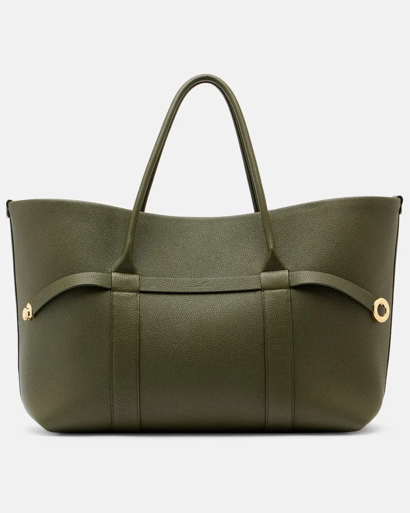 Loro Piana Tote Bag Ghiera Large aus Leder Grün