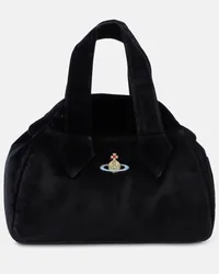 Vivienne Westwood Schultertasche Archive Medium aus Samt Schwarz