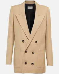 Saint Laurent Blazer aus Woll-Gabardine Beige