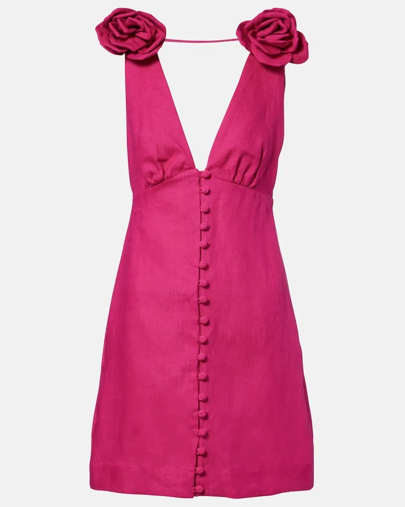 FARM Rio Minikleid aus Leinen Rosa