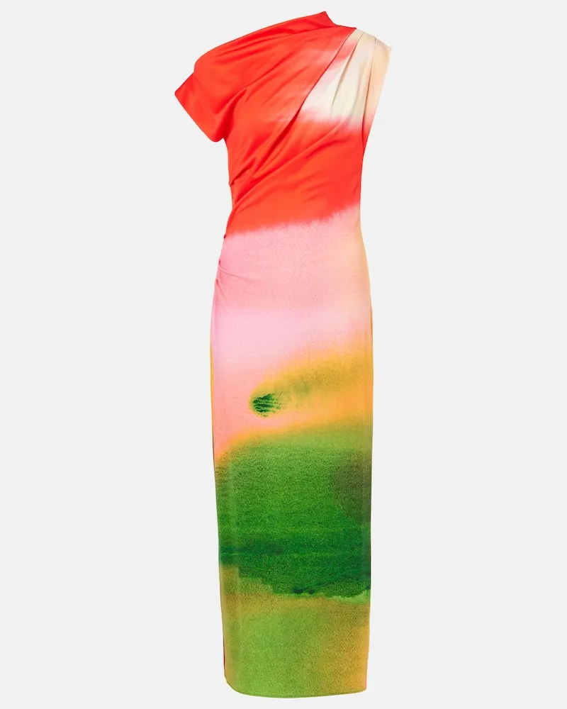 Oscar de la Renta Midikleid aus Jersey Multicolor