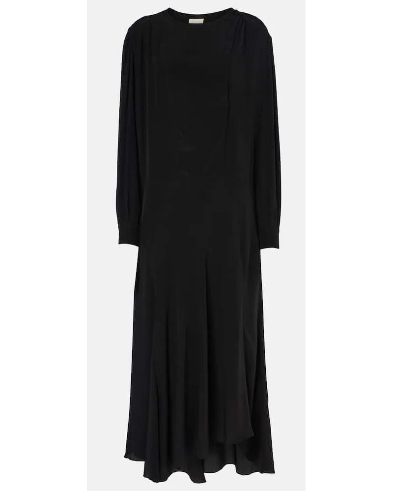 Isabel Marant Maxikleid Hanane aus Seide Schwarz