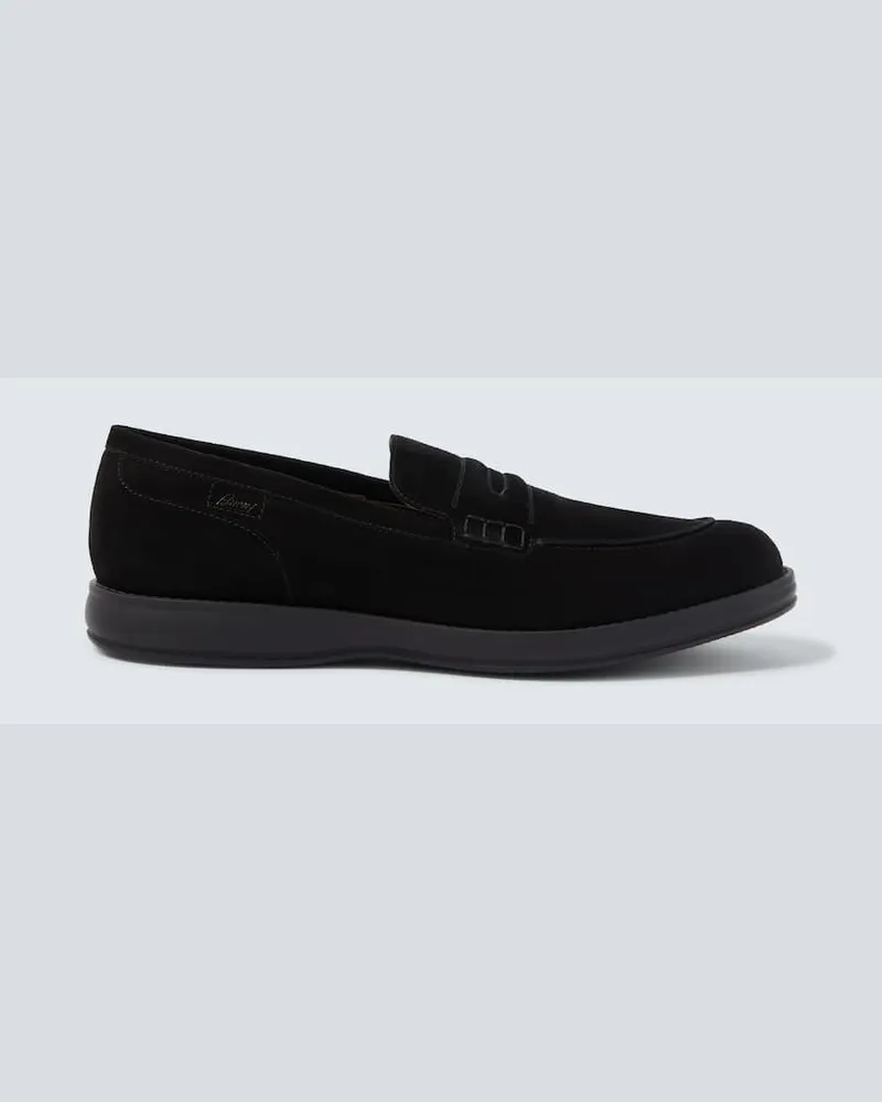 Brioni Loafers aus Veloursleder Schwarz