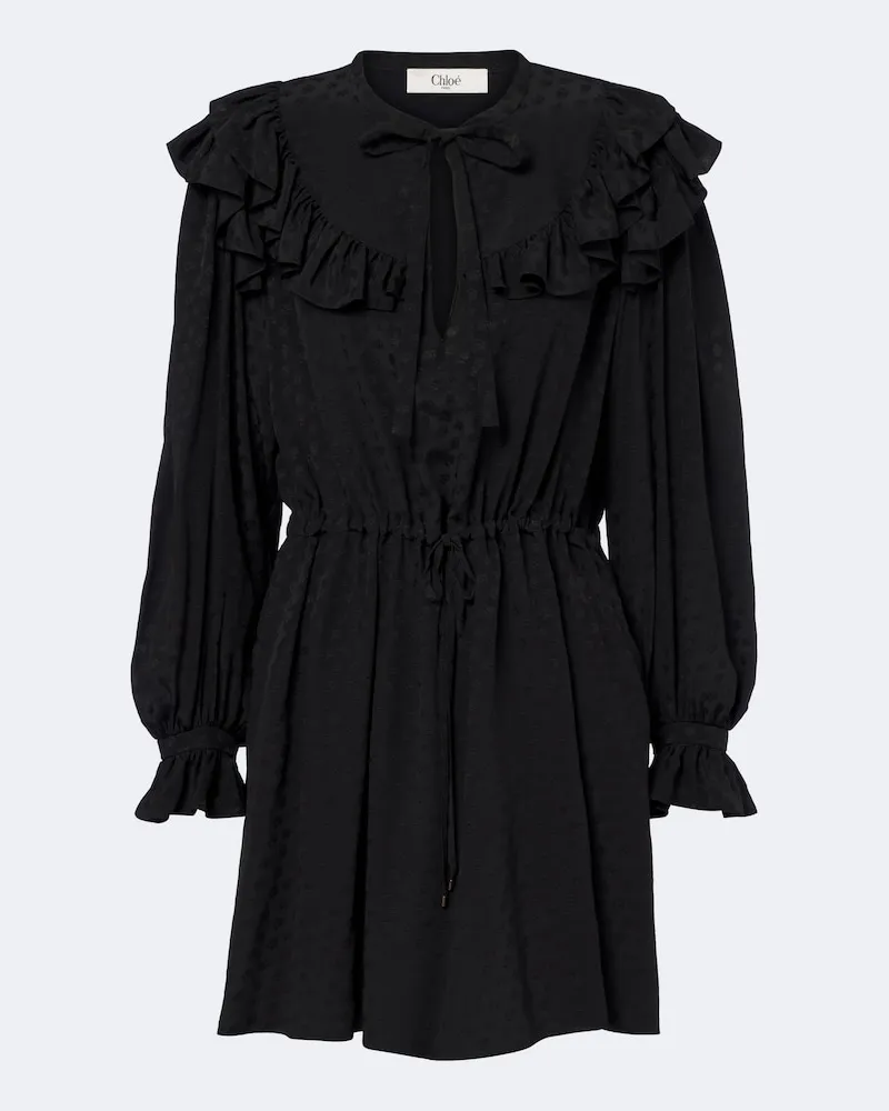 Chloé Chloé Minikleid aus Seiden-Jacquard Schwarz