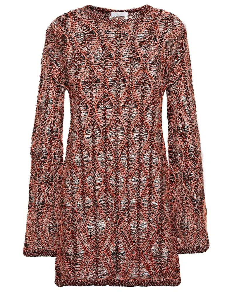 Chloé Chloé Minikleid aus Leinen und Seide Orange