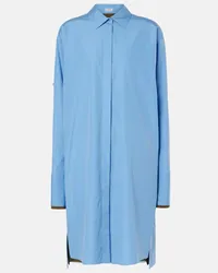 Loewe Hemdblusenkleid aus Baumwollpopeline Blau