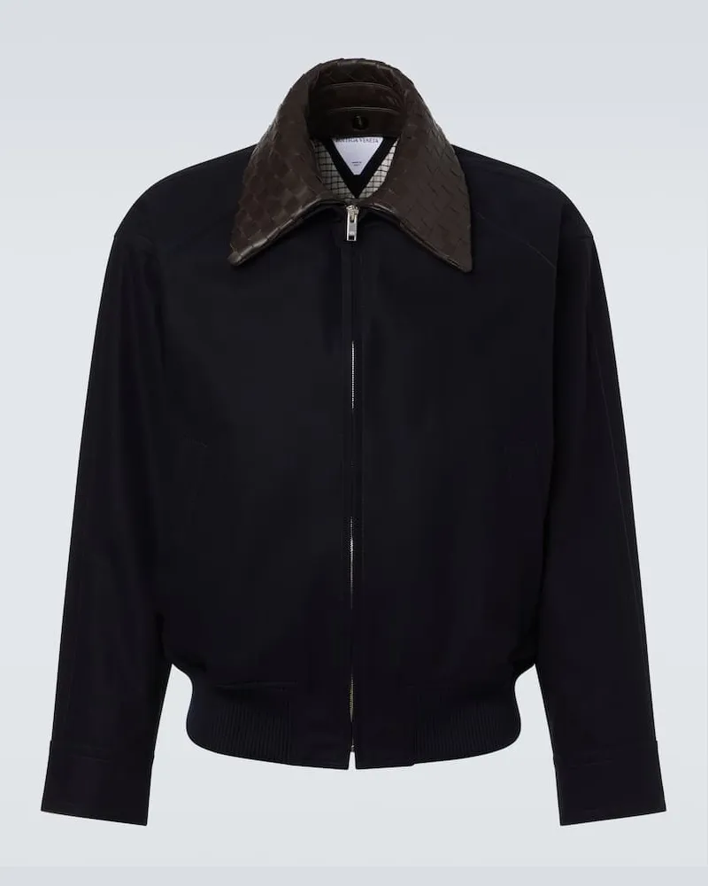 Bottega Veneta Blouson Intrecciato aus Baumwoll-Twill Blau