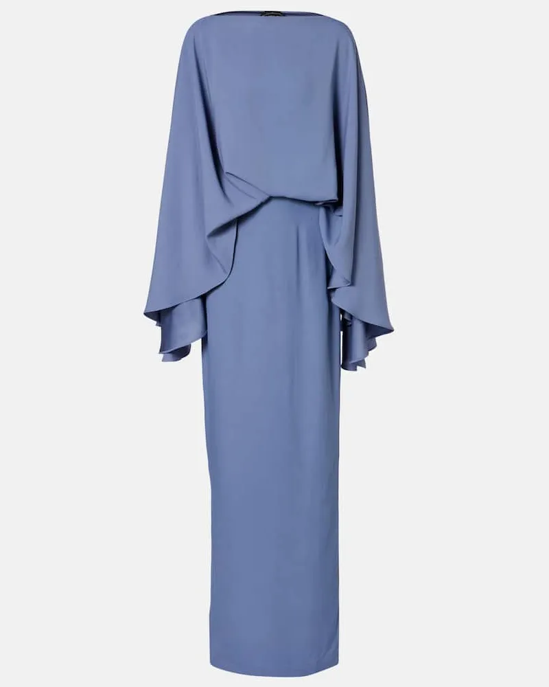 Taller Marmo Robe Eolia aus Crêpe-Cady Blau