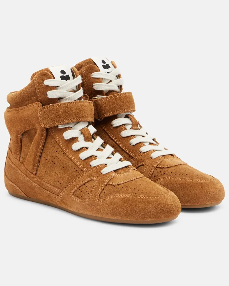 Isabel Marant High-Top Sneakers Senny aus Veloursleder Beige