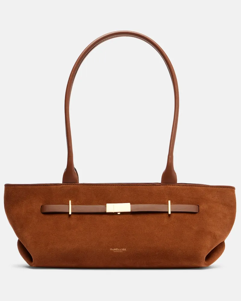 DeMELLIER Schultertasche New York aus Veloursleder Braun