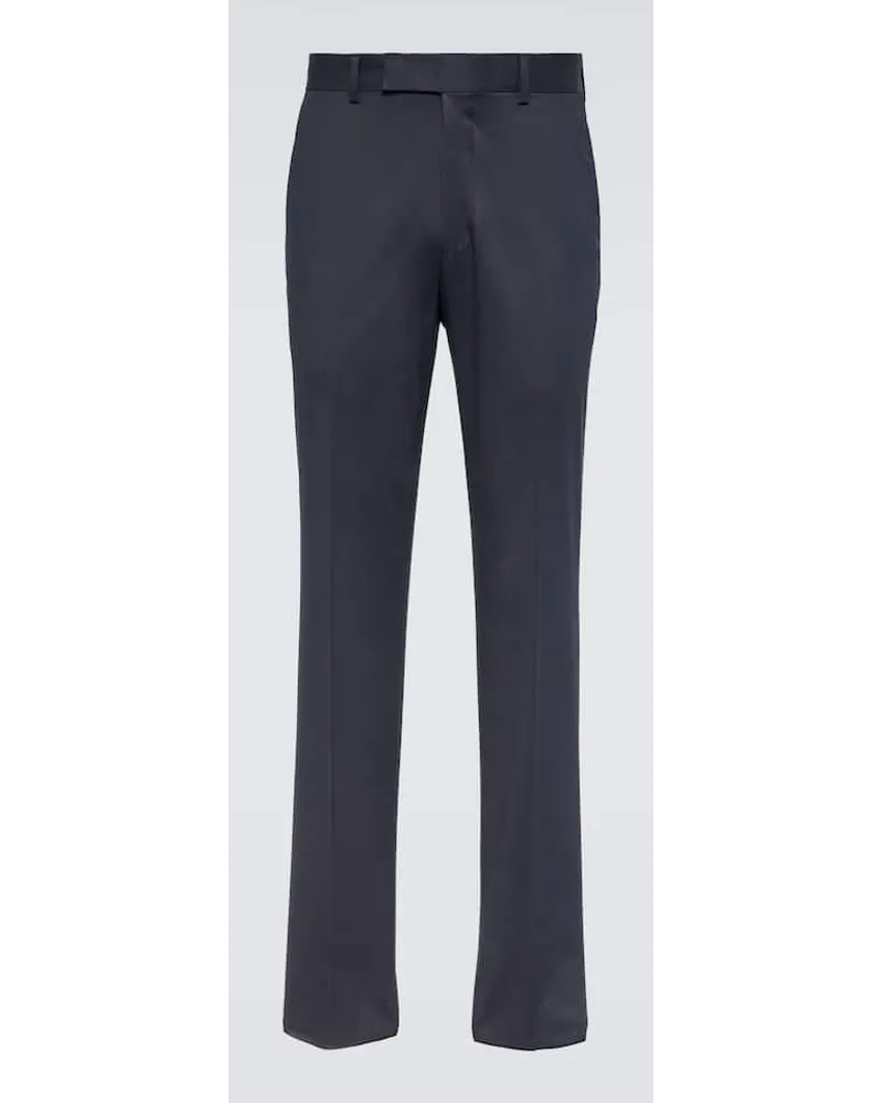 Ermenegildo Zegna Gerade Hose aus einem Baumwollgemisch Schwarz