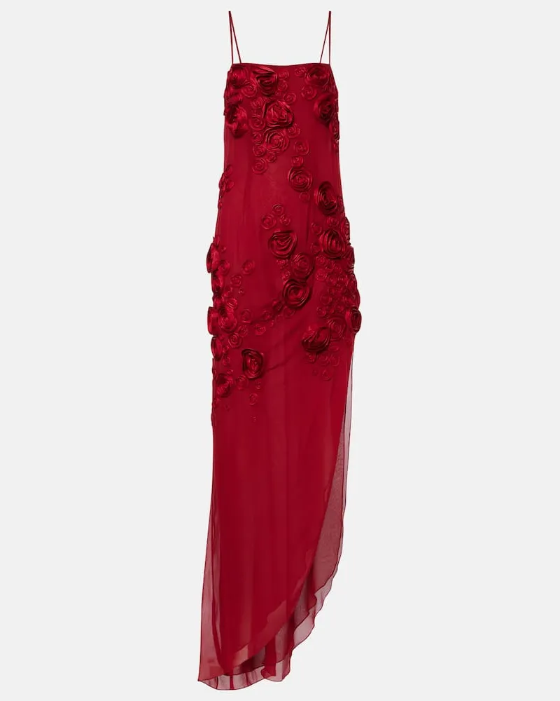 Blumarine Robe aus Georgette Rot