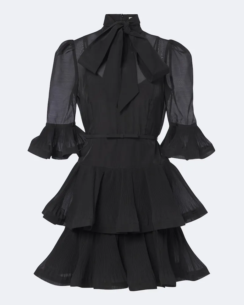 Zimmermann Minikleid mit Bindedetail Schwarz