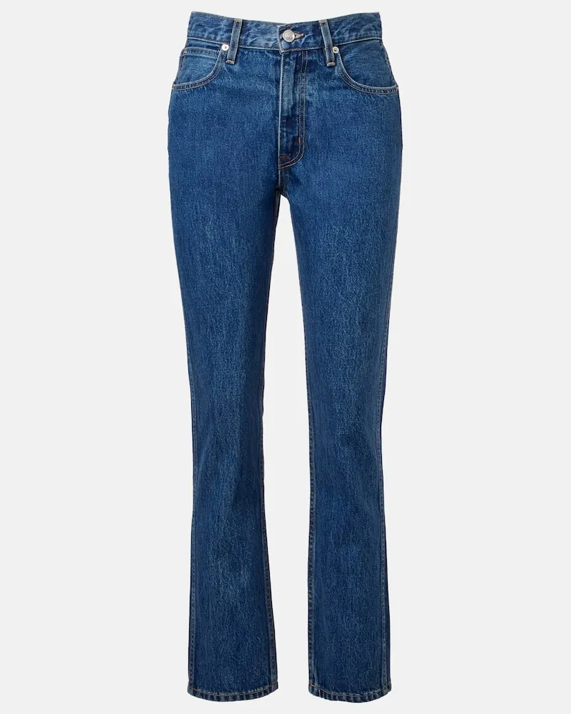 SLVRLAKE High-Rise Straight Jeans Virginia Slim Blau