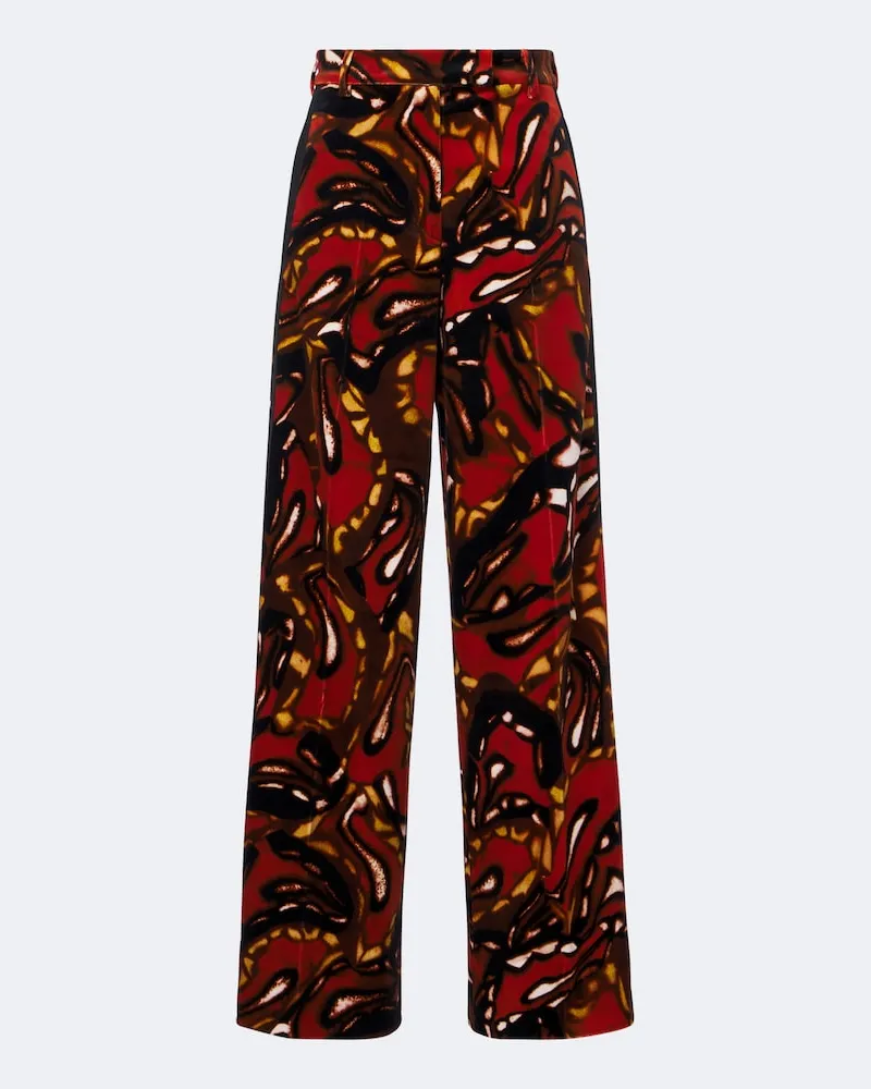 Dries van Noten Bedruckte Hose aus einem Baumwollgemisch Multicolor