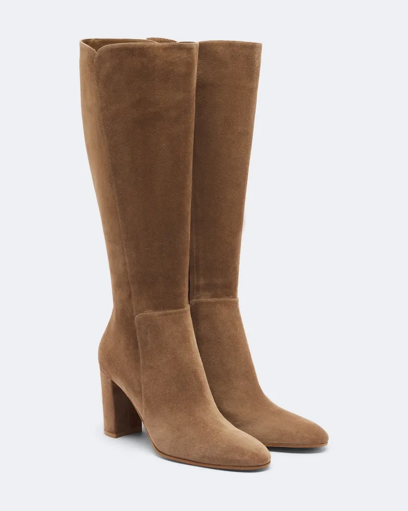 Gianvito Rossi Stiefel aus Veloursleder Braun