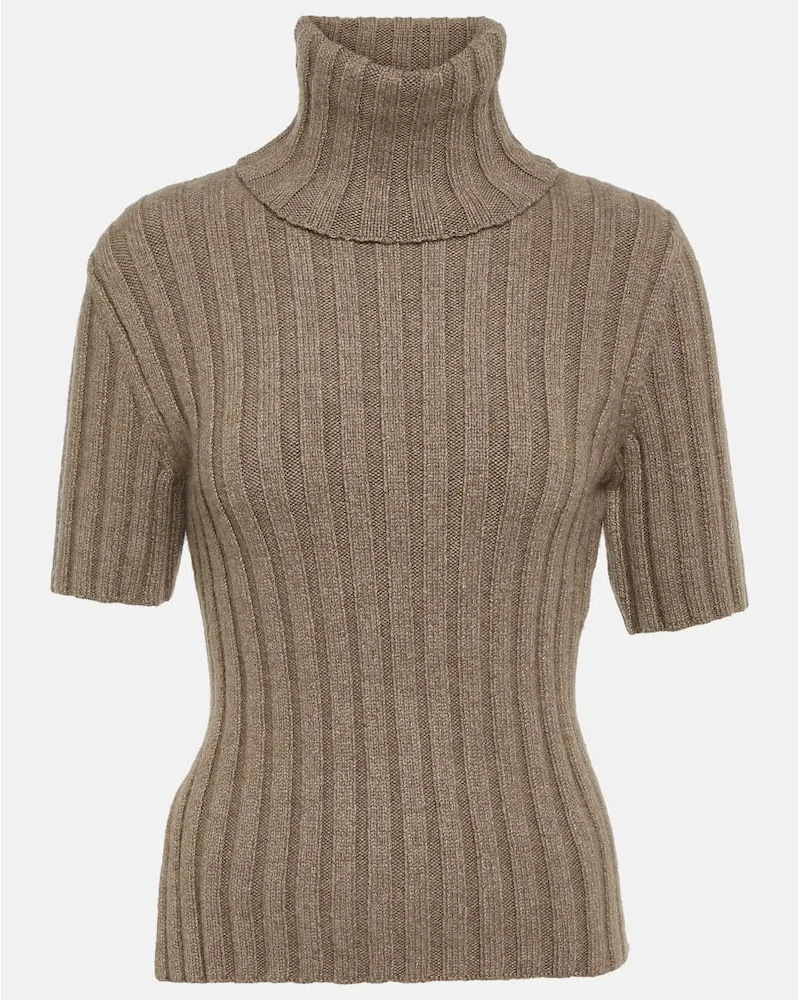 The Row Rollkragenpullover Depinal aus Kaschmir und Mohair Beige