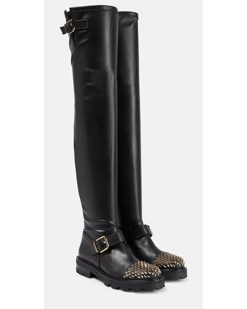 Jimmy Choo Overknee-Stiefel Biker II aus Leder Schwarz