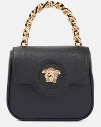 Versace Tote La Medusa Mini aus Leder Schwarz