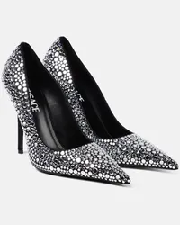 Versace Pumps aus Leder mit Kristallen Schwarz