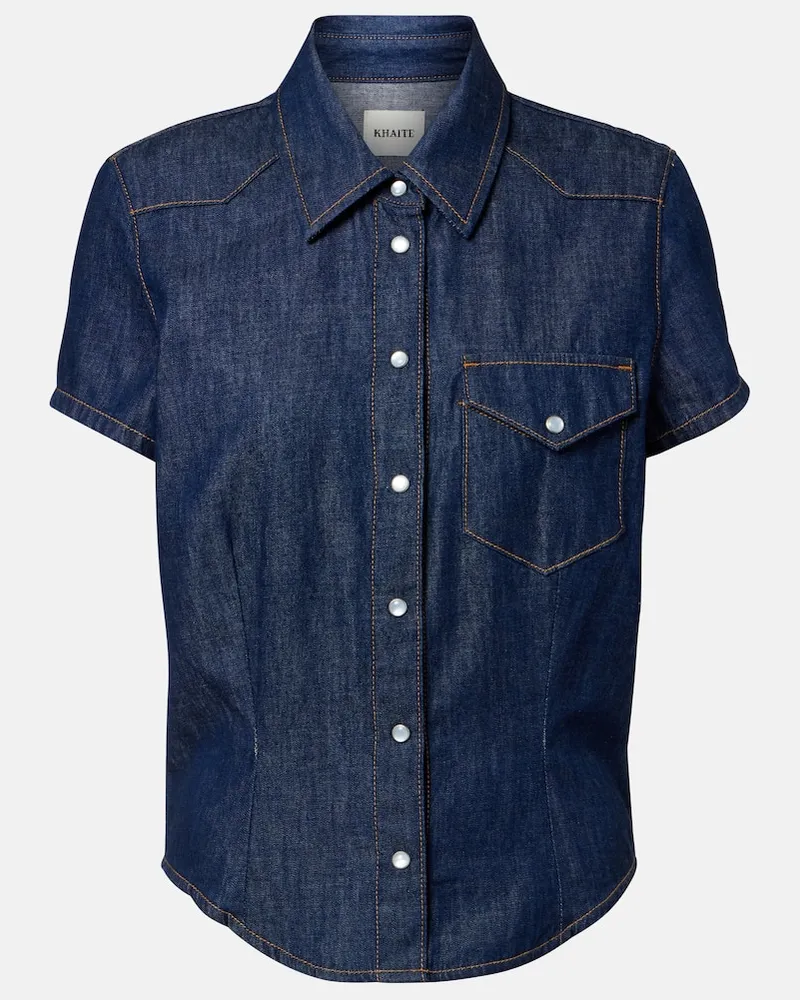 KHAITE Top Cavazos aus Denim Blau