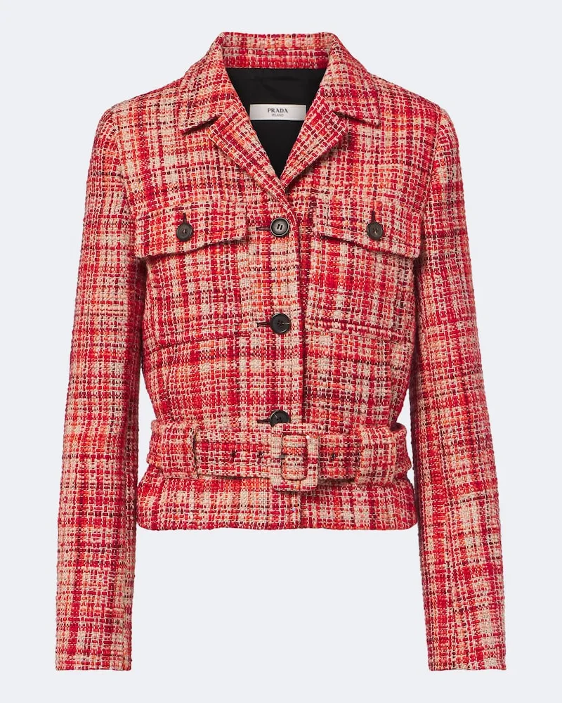 Prada Jacke aus Tweed Rot