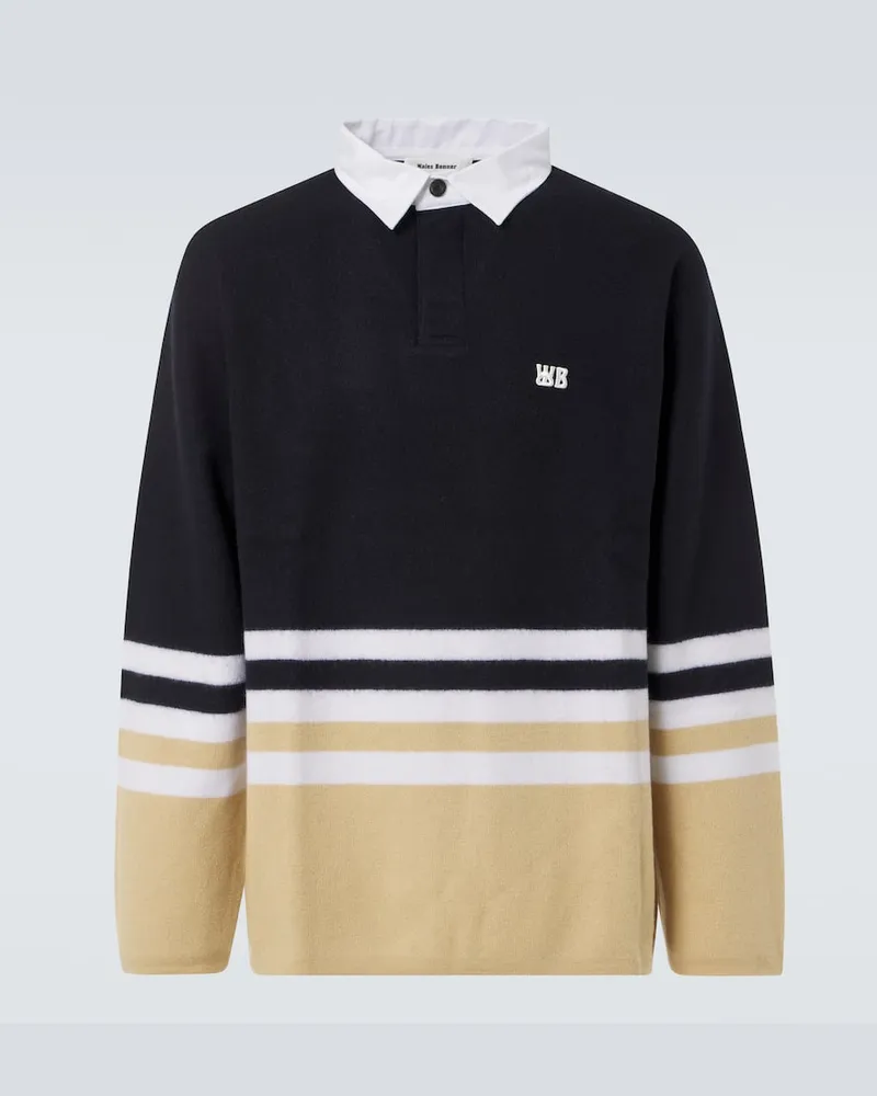 Wales Bonner Polopullover Cypher aus Wolle Blau